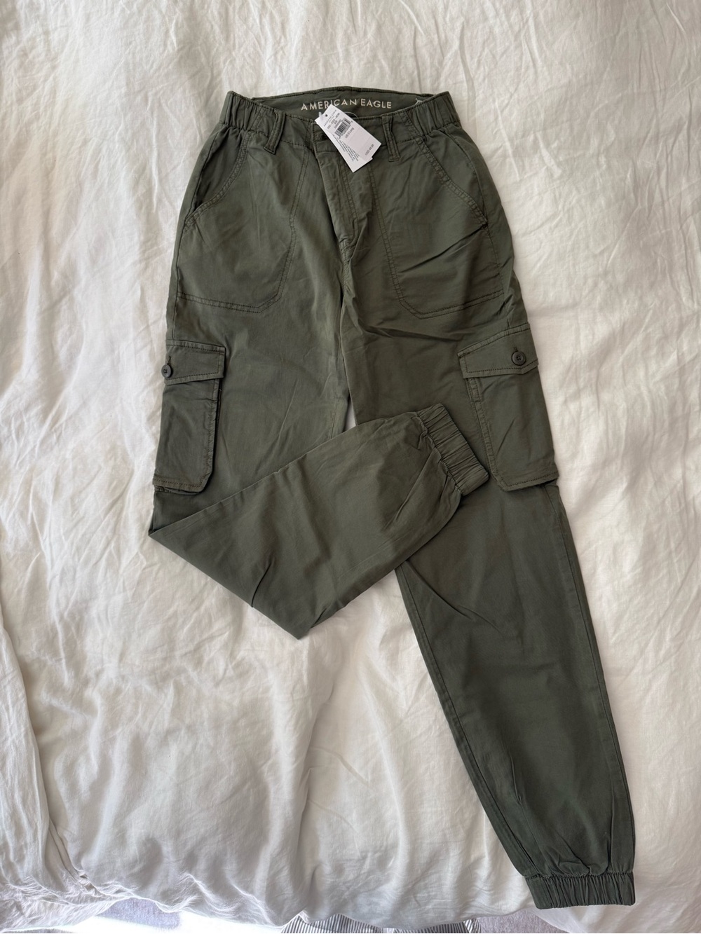American Eagle Outfitters Olive Cargo Jogger Pants